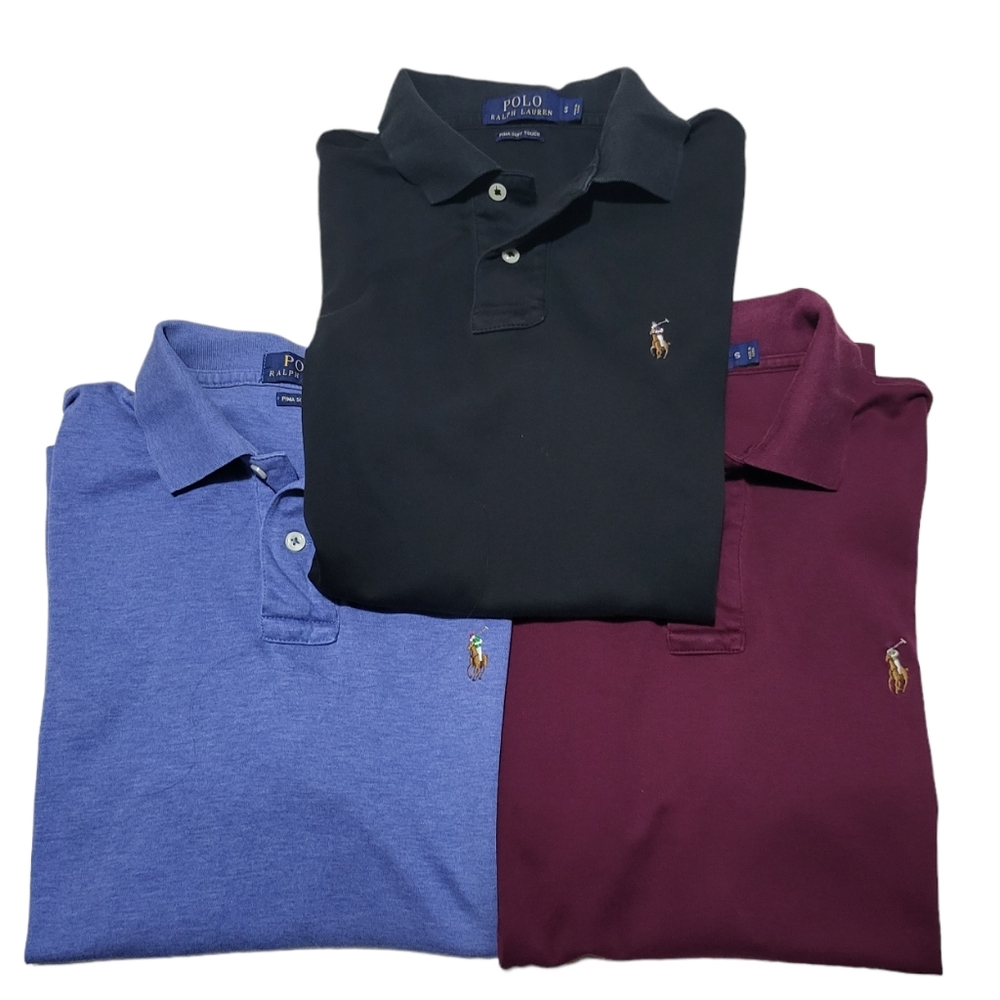 Lot of 3 Polo Ralph Lauren Pima Soft Knit Polos size S